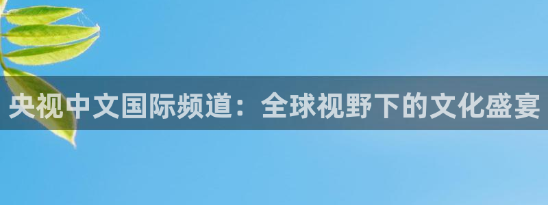 上海劲爆体育在线直播：央视中文国际频道：全球视野下的文化盛宴